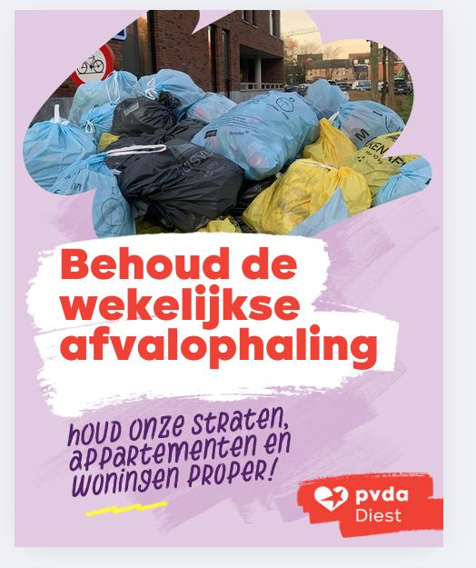 Diest: Geen duurder afval voor minder service