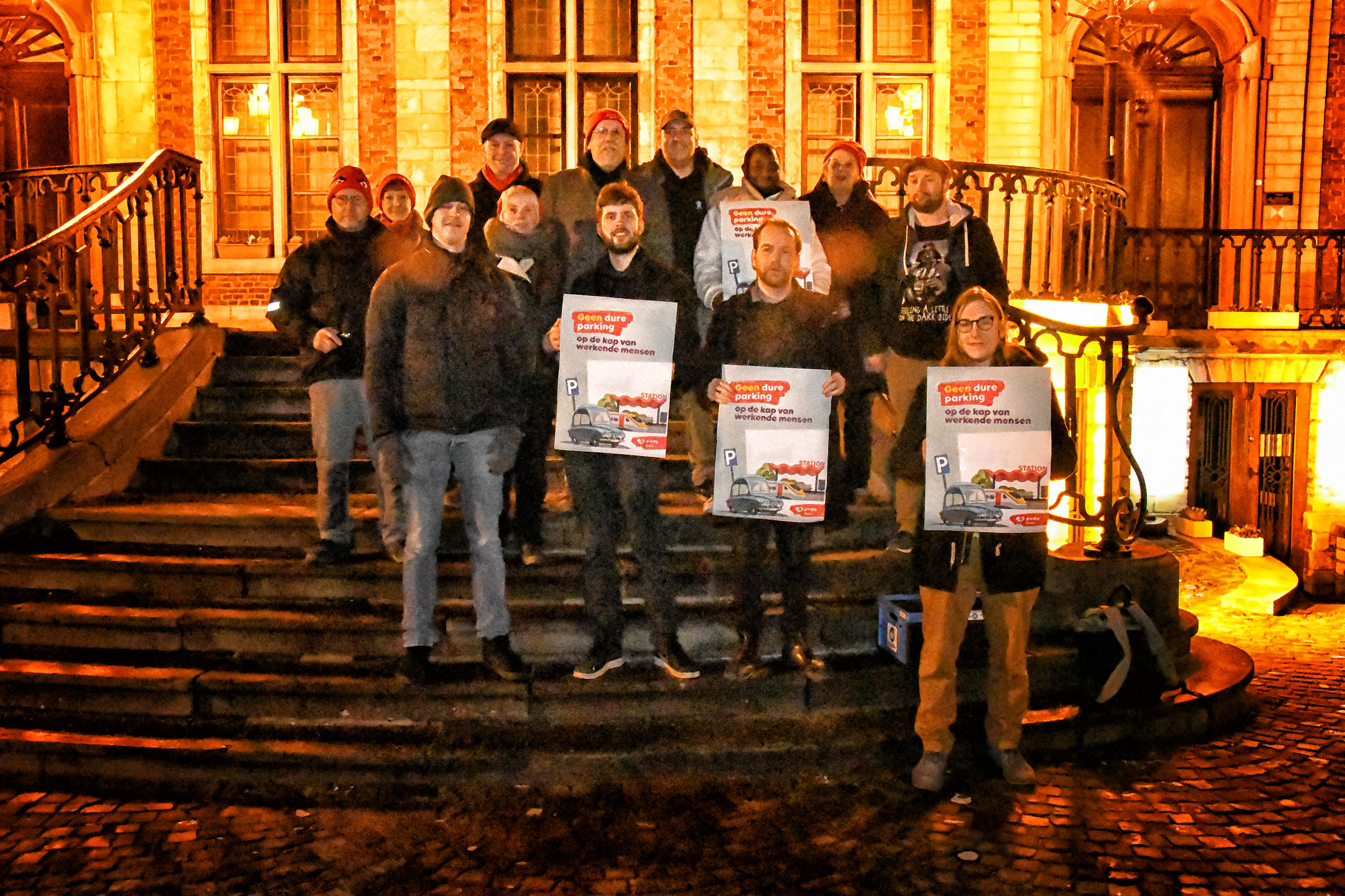PVDA Diest voert actie tegen betalende parkings aan station